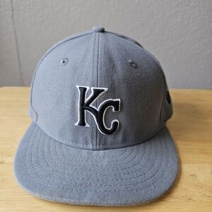 Kansas City Royals New Era 59FIFTY Fitted Hat Gray MLB Cap Size 6 5/8 Baseball